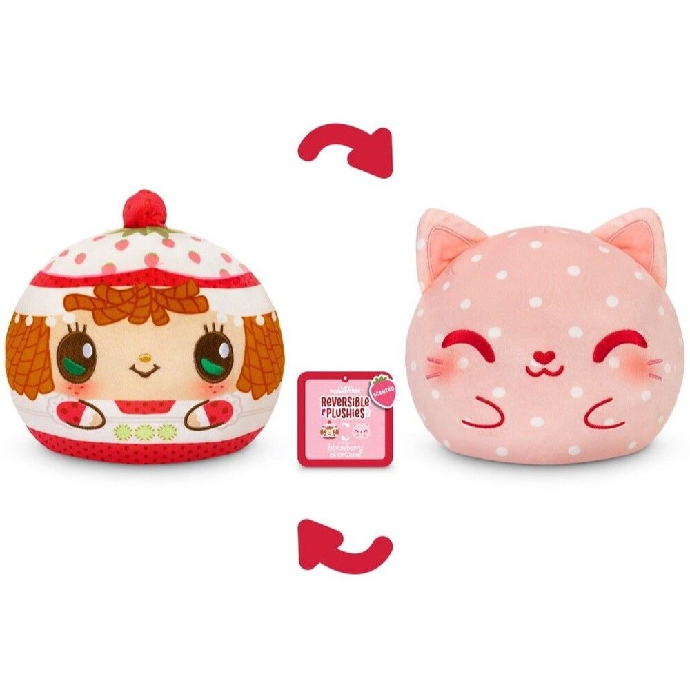 TeeTurtle Plushiverse Strawberry Shortcake and Custard Reversible 6" Plushie